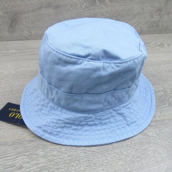 Polo Ralph Lauren Embroidered Bucket Hat Adult Size S/M Powder Blue NEW - Picture 5 of 10